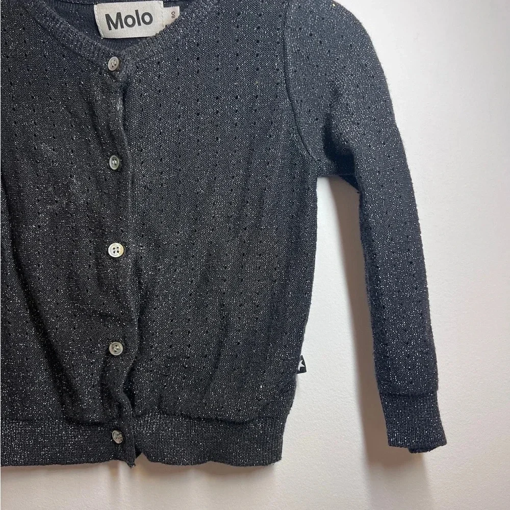 Molo Kids Black Glitter Cardigan Sweater - Picture 7 of 9